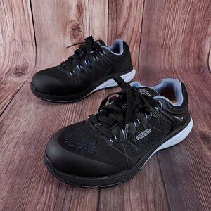 Keen Womens Sz 6 M Utility Vista Energy Carbon Fiber Toe Black Blue Safety Shoes